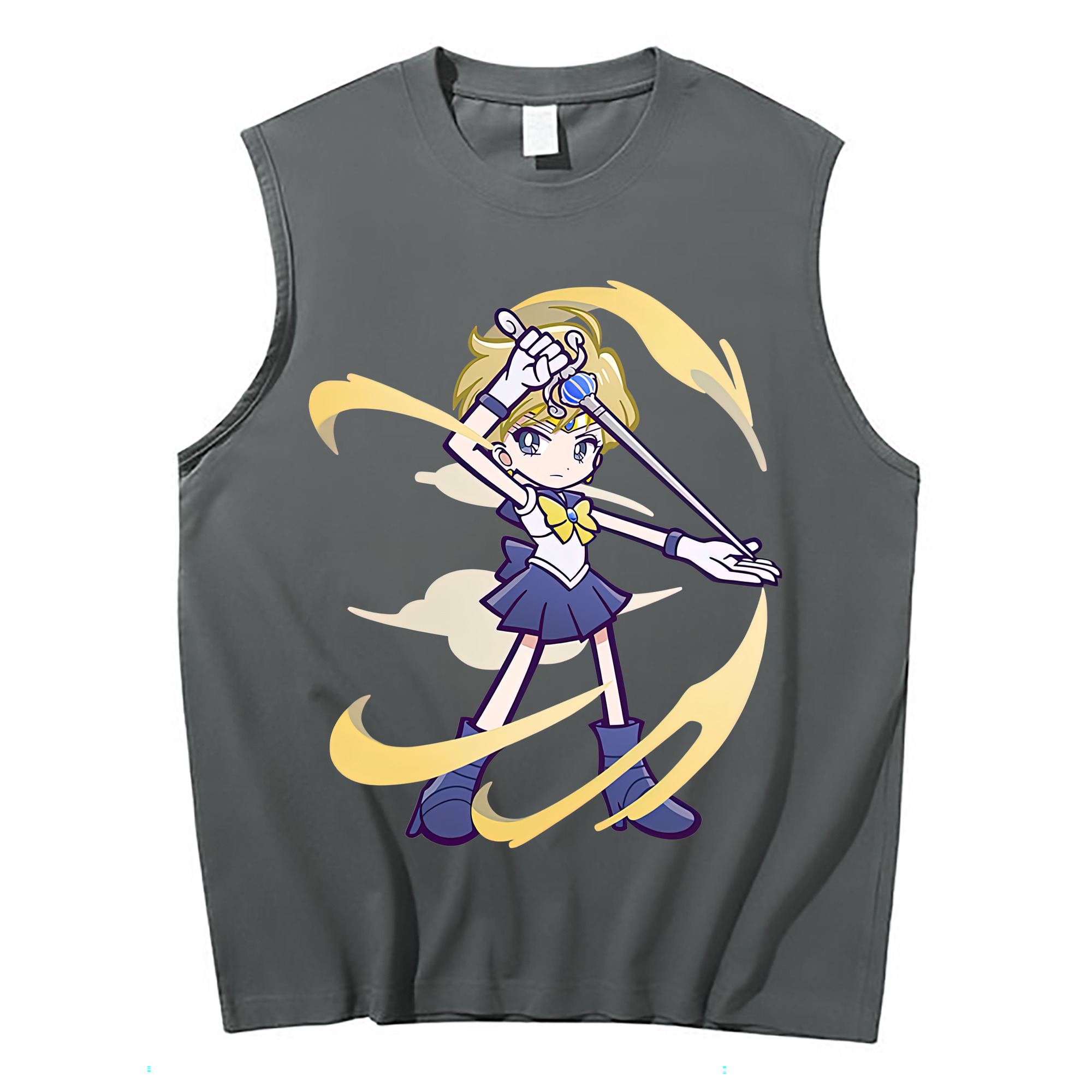 （画像用） 美少女戦士セーラームーン 天王はるか Sailor Moon Tenoh Haruka コットン100％タンクトップ（フロントプリント）